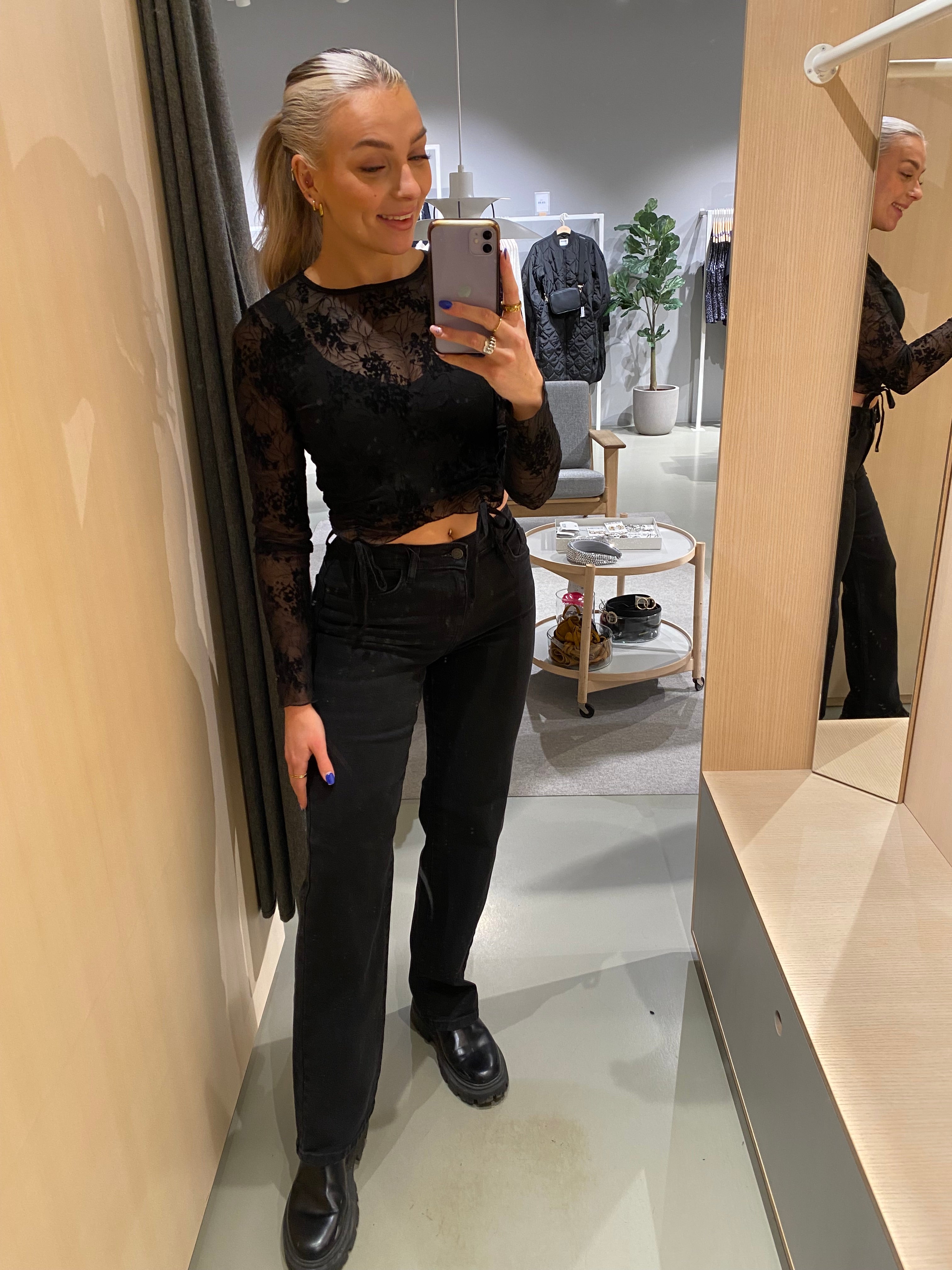 NMYOLANDA Jeans - Black Denim